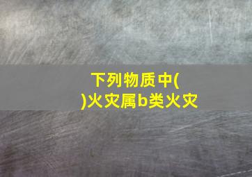 下列物质中( )火灾属b类火灾